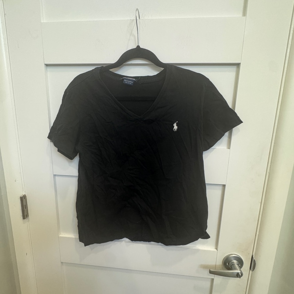 Ralph Lauren Black V-Neck Short Sleeve Tee